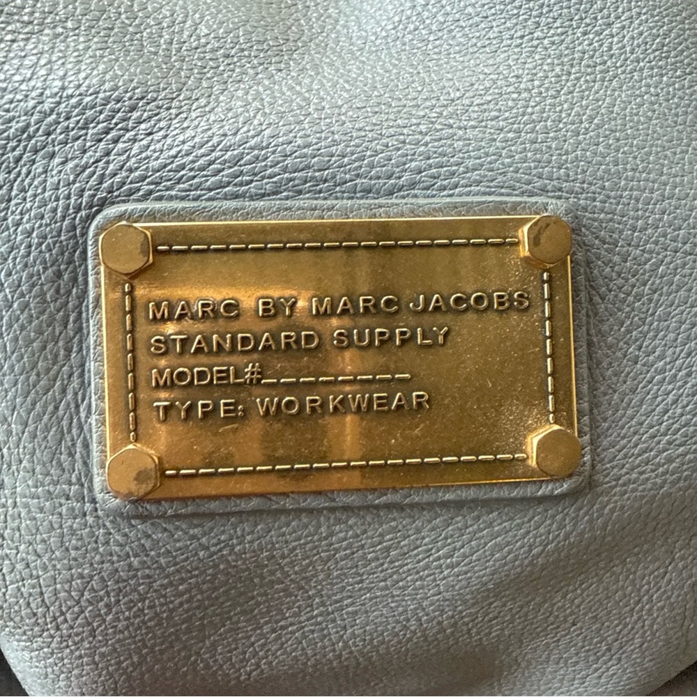Vintage Marc By Marc Jacobs Q Fran Large Grey Pebbled Leather Shoulder Tote Bag - Picture 9 of 10